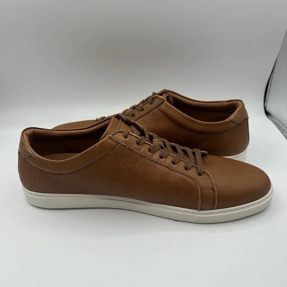 Allen Edmonds Courtside Sneakers Mens 14 D Walnut Brown Leather Lace-Up Shoes‎